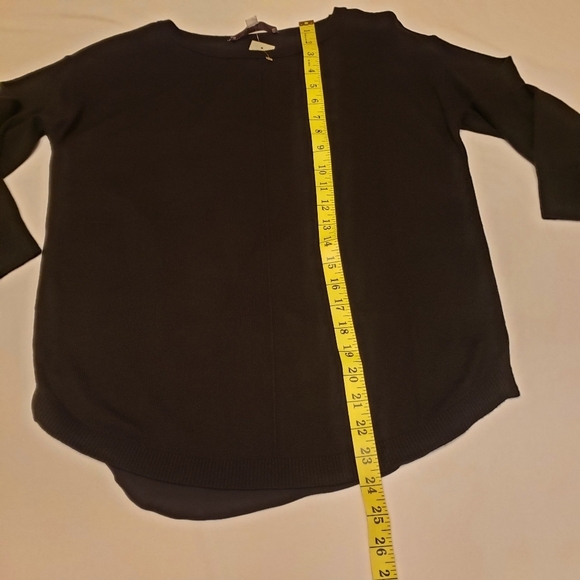 Loft Black Sweater with semi sheer back - Picture 8 of 10